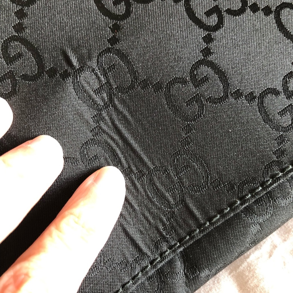 Rare Gucci Black GG Nylon & leather Extra Large Hobo Carry All weekend bag - Picture 7 of 13